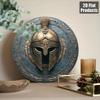 Decorazione Murale Casco da Guerriero Spartano in Metallo, Arte Scudo Greco Romano, Segno di Battaglia Medievale per Soggiorno