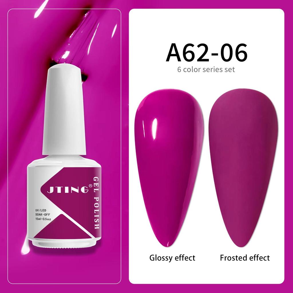 JTING 15ml 6PCS/box Soak off UV LED Colors Nail Gel Polish OEM Customized Private Label Enamel Gel Nail Polish Varnish Set