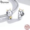 BAMOER 925 Sterling Silver Plated Platinum Playful Cute Lucky Cow Charm Beads Fit Original 3mm Bracelet