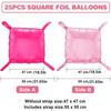 50Pcs Rose Pink Blue Square Foil Balloons DIY Wall Balloons Square Background Block  Birthday Party