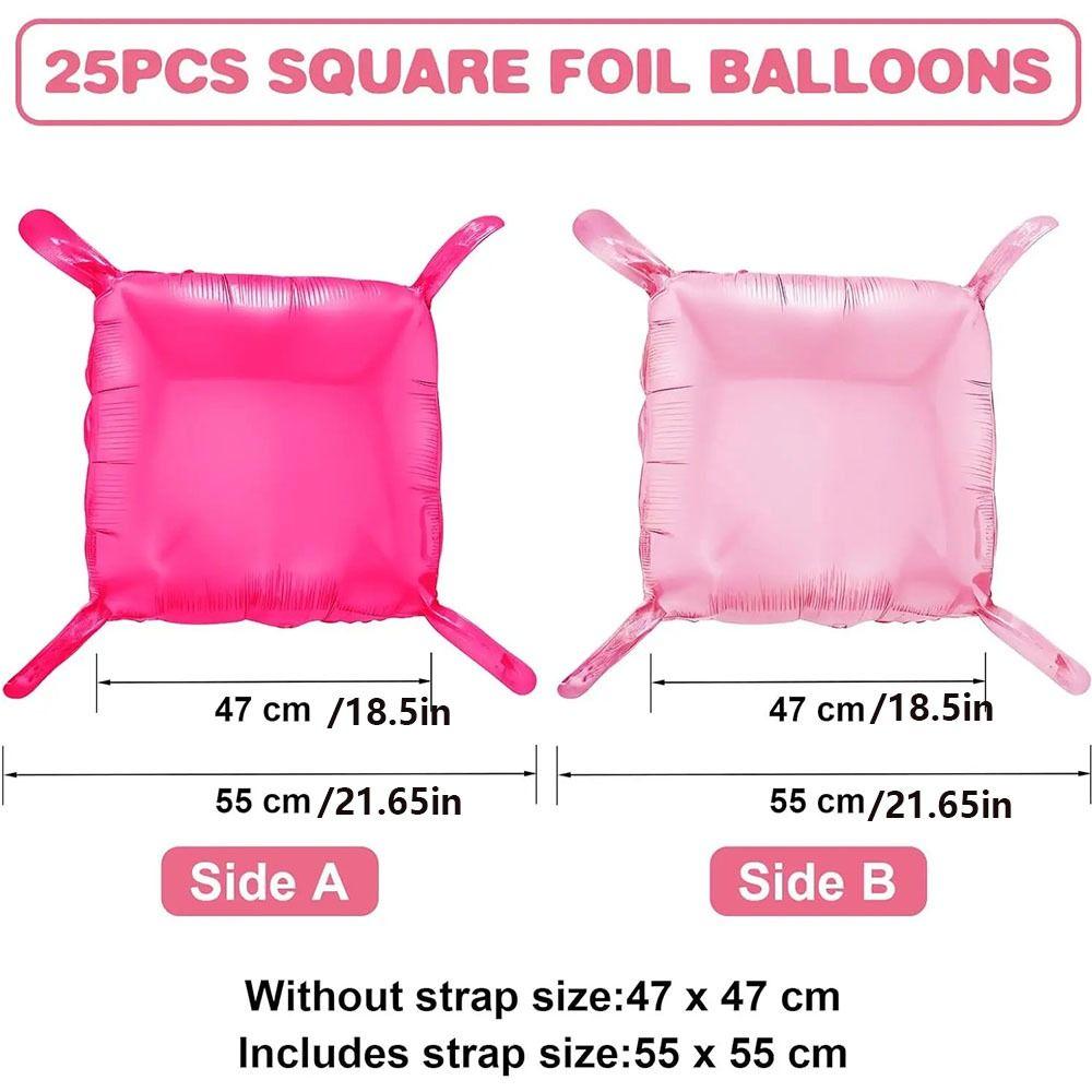 50Pcs Double Side Square Background Block DIY Wall Balloons Square Foil Balloons  Birthday Party
