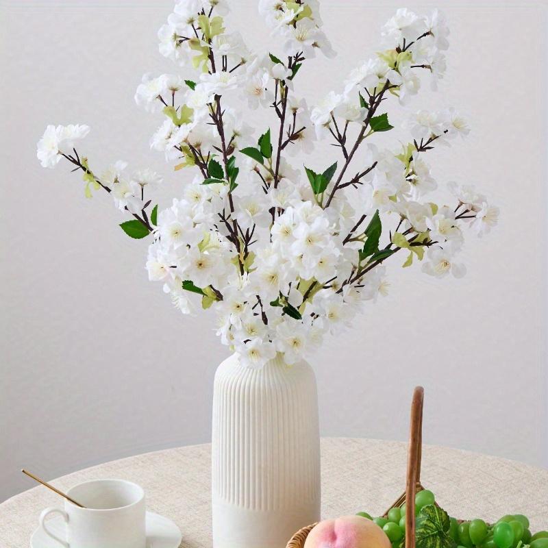 Artificial Cherry Blossom Branches Pink Faux Cherry Flowers Peach Branches Silk Tall Stems for Home Living Room Dining Table Decoration