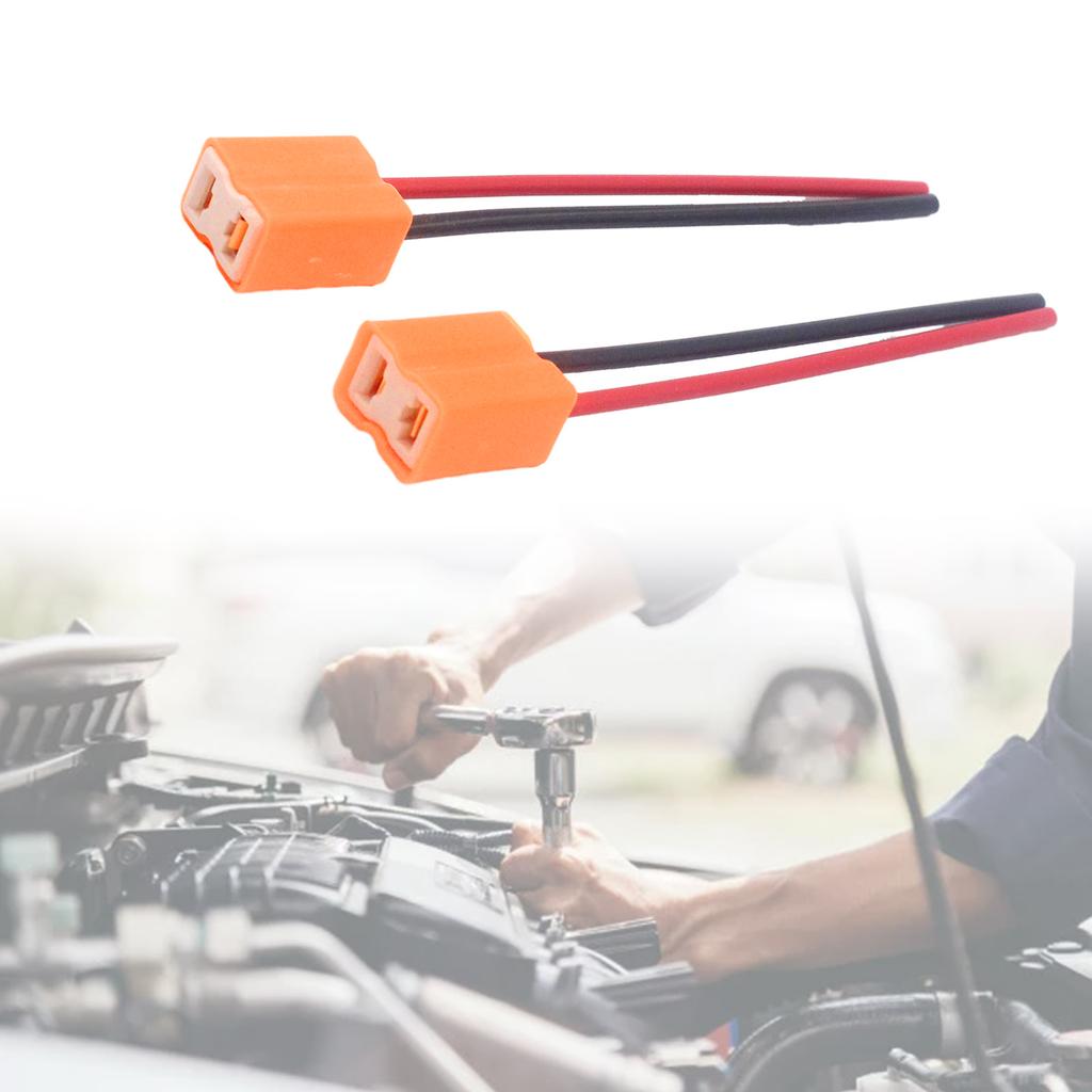 2pcs Ceramic H7 Headlight Adapter Repair Plug Sockets DC12V 24V 2-Wires Headlight Bulb Ceramic Socket Plug Connector