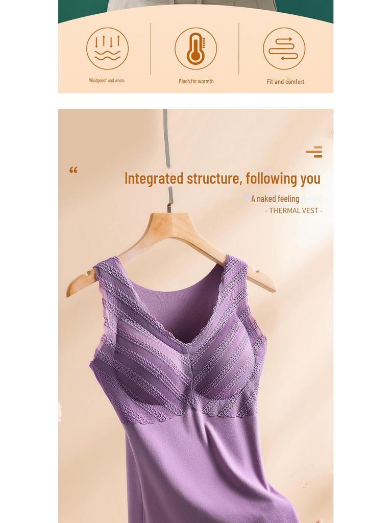 Women's Warm Velvet Vest & Thermal Top for Autumn/Winter