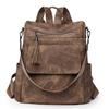 Schoolbag new backpack women's large capacity PU leather retro fashion fringed dual-purpose shoulder bag leisure travel backpack