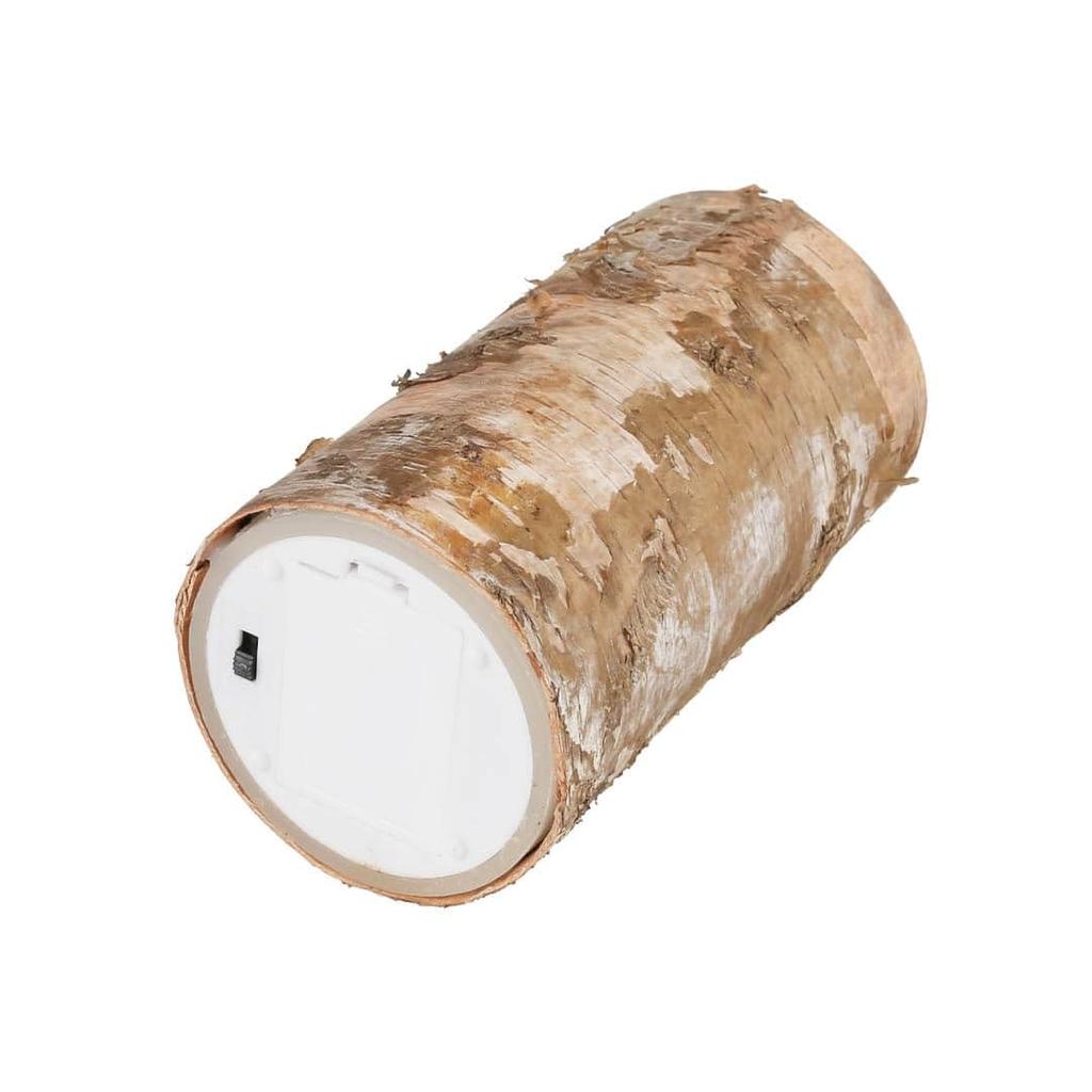 Lumânare LED Dulton din lemn de mesteacăn, Medie, Căldură naturală, Fără parfum, 15cm înălțime, 7.5cm diametru, XR23-0585M