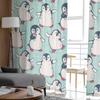 Winter Cartoon Penguin Tulle Curtains For Living Room Bedroom Home Decor Chiffon Sheer Voile Kitchen Curtain