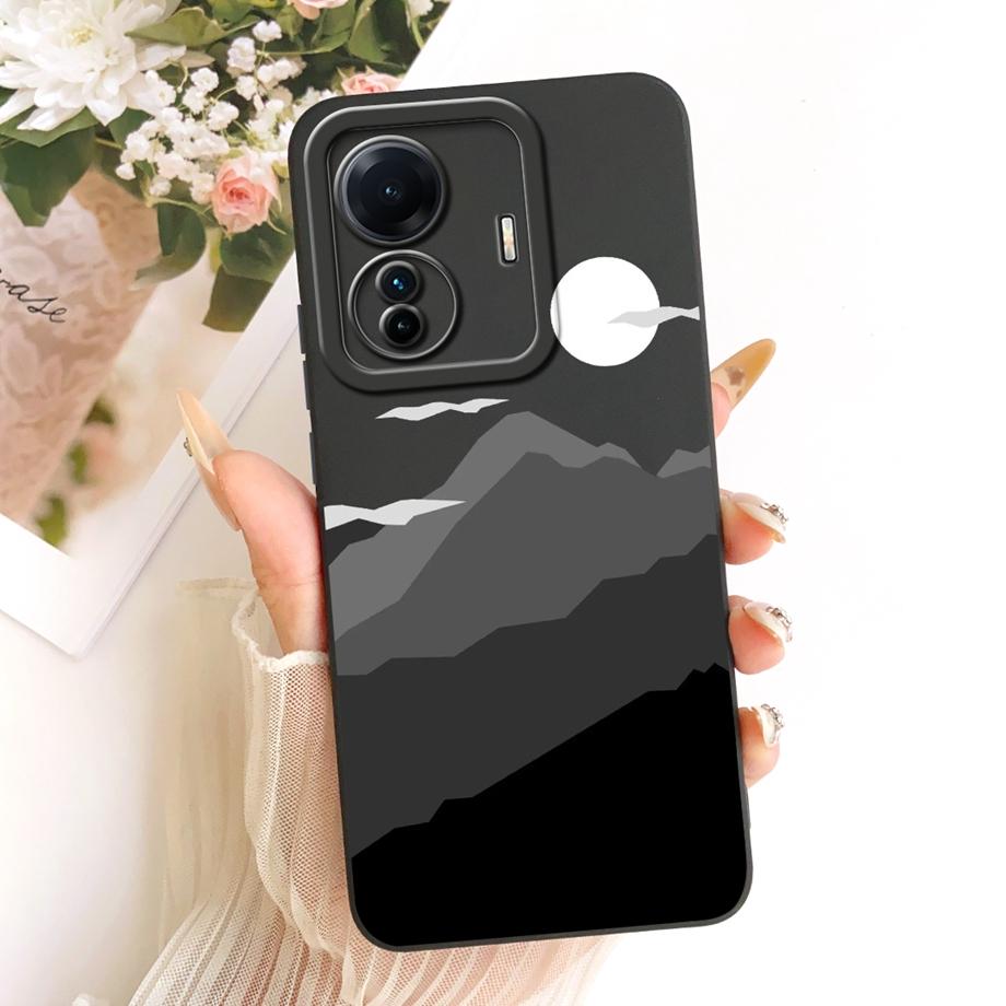 Soft Silicone Funda For Vivo S15e Vivo T1 T1Pro 5G IQOO Z6 Pro Phone Case Vintage Starry Cherry Bow Print Daisy Bumper Anti-fall