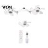 Smart Home Ceiling Fan 3/4/5 Blade with Light & Remote Control, 2-in-1 Silent LED Drone Foldable Blades, 3-Speed Dimmable E27 Socket for Bedroom