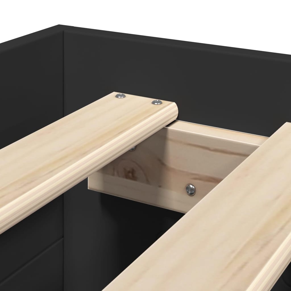 Bed Frame Black 75x190 cm Particleboard