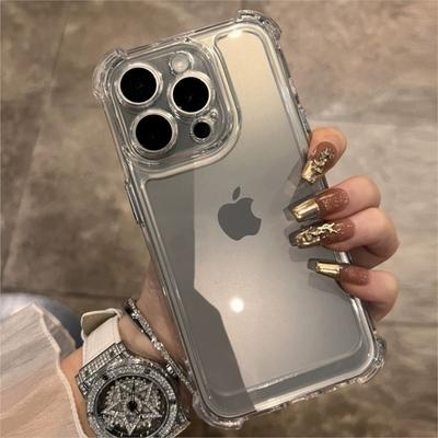 Funda transparente de lujo a prueba de golpes para iPhone 15, 14, 13, 12, 11 Pro Max, X, Xs, XR Max, 7, 8 Plus, carcasa trasera rígida de silicona