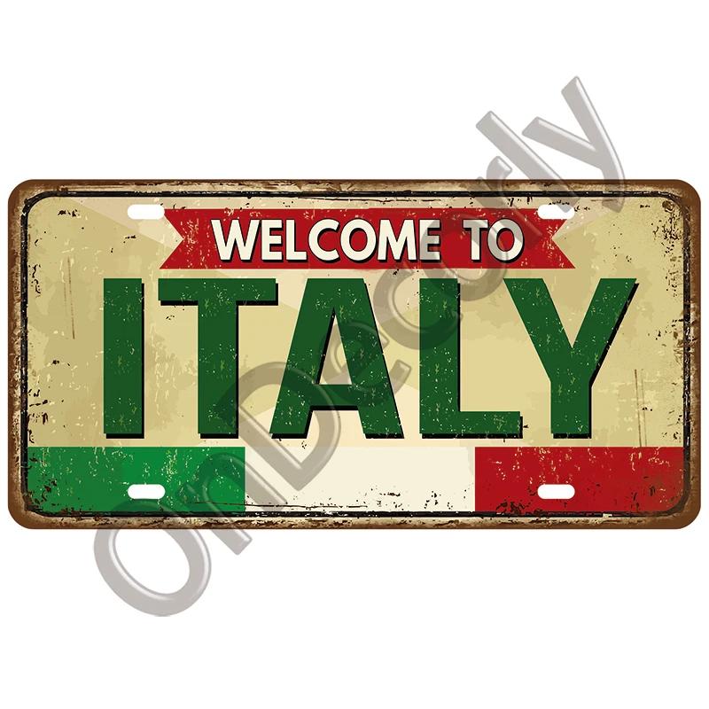 National Flag Tin Sign Plaque | (France/Spain/Germany/Mexico/USA) | Home/Bar/Craft Space Decor