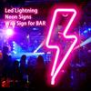 Creative LED Lightning Shape Festival Home Atmosphere Lamp Stylish Neon Style Multicolor Light Decor