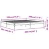 Brown Oak Effect Bed Frame 200 X 200 Cm Wood Based Panel & Metal