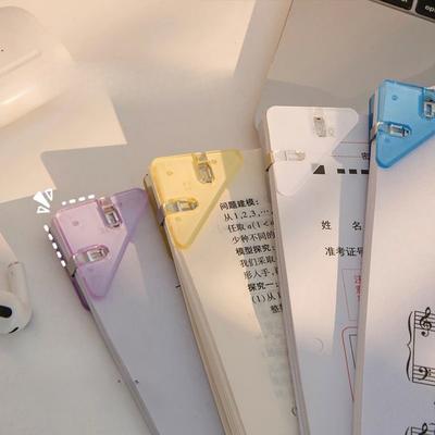 10pcs/bag Triangle Clip, Corner Paper Folder, Student Storage and Organization Stationery Ticket Holder