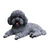 Office Desk Ornament Realistic Teddy Dog Statue, Desktop Small Pet Model, Cute Laying Sculpture Collectibles for Owners Car Dashboard, Desk,
