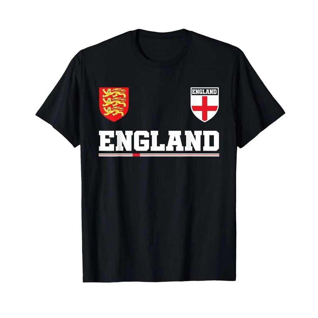 Vintage UK United Kingdom England T-shirt Football Soccer Training National Flag Print 3D CHEER JERSEY Short Sleeve Round Neck Sport Uniform Unisex
