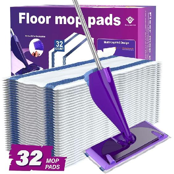 

Wetjet Pads Refills, 32 Count Disposable Mop Pad Refills for Swiffer Wet Jet Mops, Thickness, Absorbent for Household Cleaning & Suit All білий