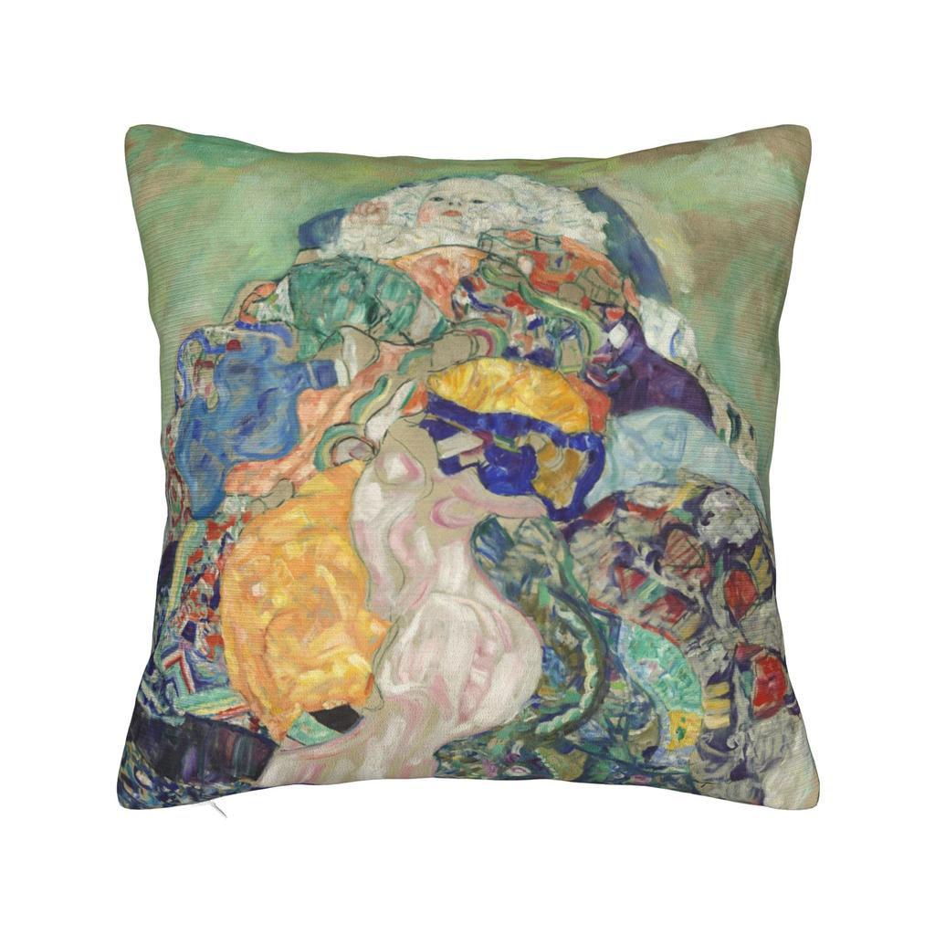 Gustav Klimt Freyas Pillowcase Polyester Cushion Cover Decorations Abstract Art Pillow Case Cover Home Square 45X45cm