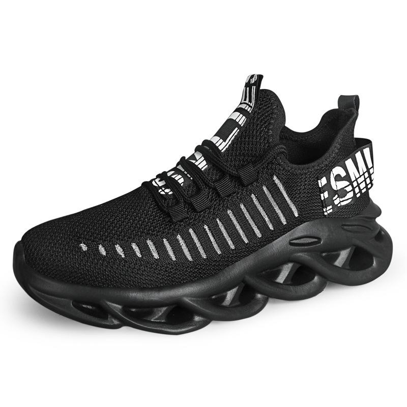 Herbst neue Sportschuhe Herren atmungsaktive Fly-Woven Herrenschuhe Twist-Sohle hohle dicke Sohle Übergröße Freizeitschuhe