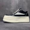 Scarpe a testa larga europee e americane 2025 nuove scarpe sportive casual con plateau rialzato punta tonda cinturini scarpe alte in tela marea da donna
