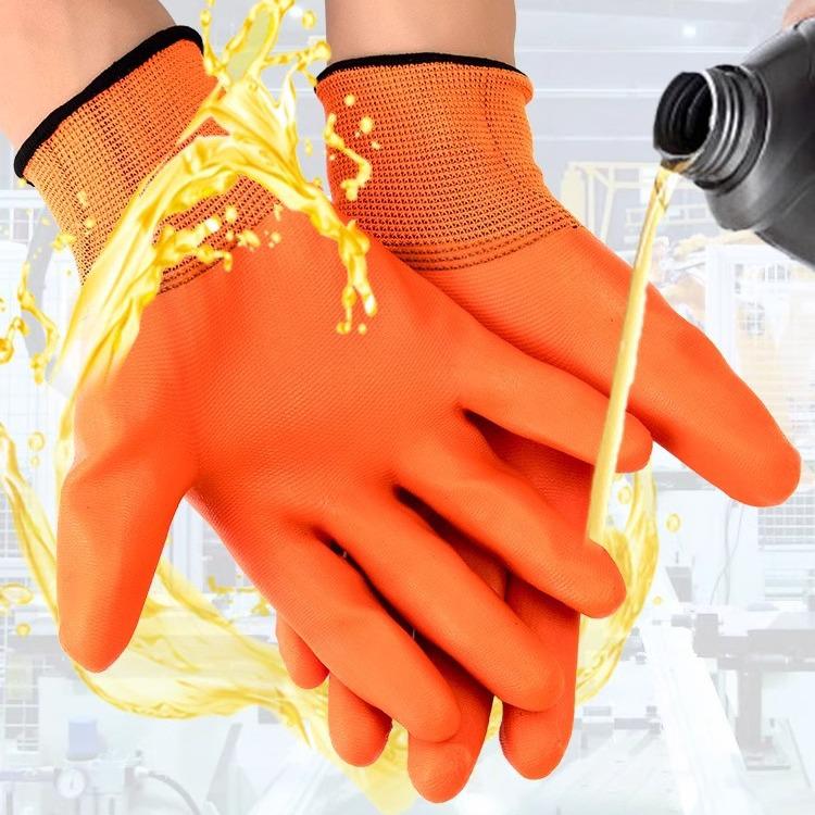 Wasserdichte und Abriebfeste PVC-beschichtete Gummihandschuhe