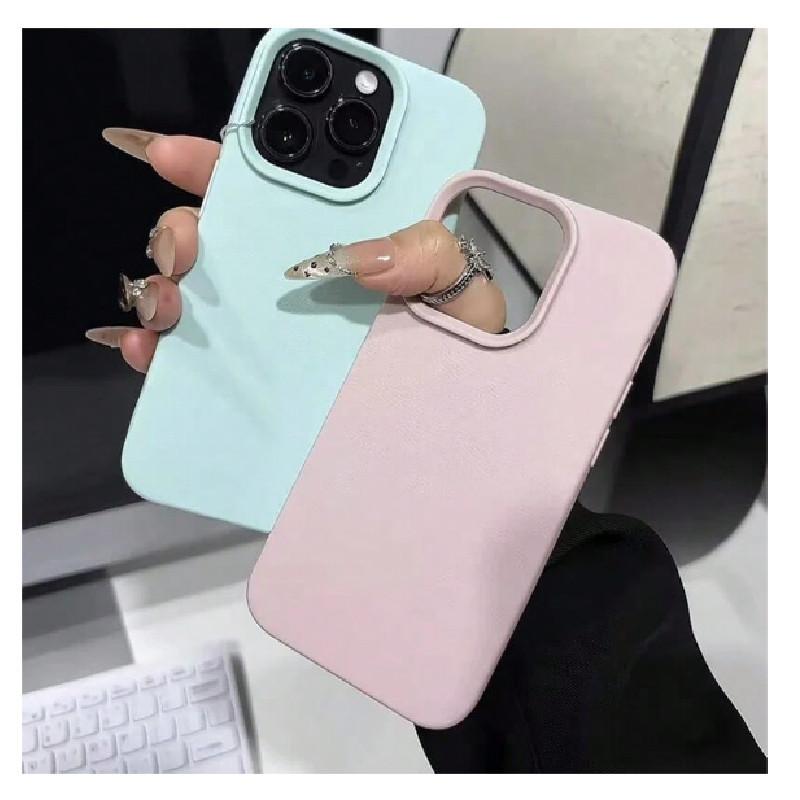 For Iphone 16e Rubber Cover With Stylish Litchi Texture And Shock Absorption