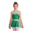 Girls Christmas Costume Striped Sequin Dress Adjustable Straps Skirt Jumpsuit Party Dress Up Outfit
