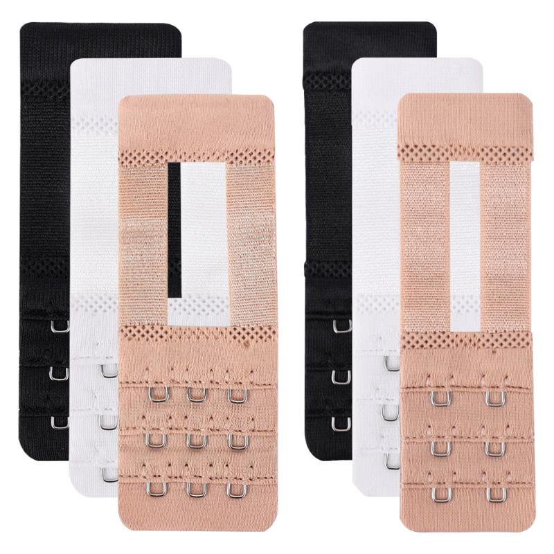 3Pcs Nylon Extenders Buckle Extension for Women Girl 3 Row 3 Hooks Bra Strap Extender Lengthen Tool Hook Intimates Accessoies