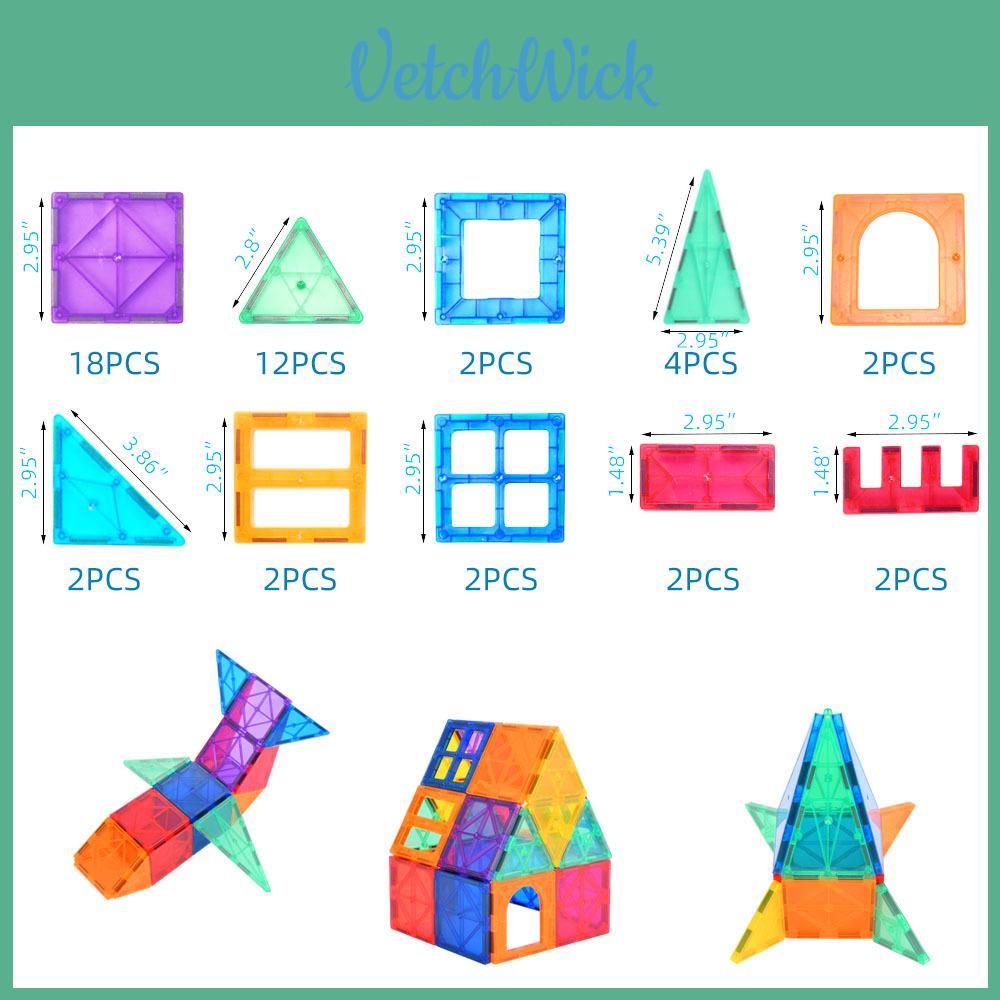 Colorful Magnetic Building Blocks Educational Toy Set 48pcs Gift Box Packaging