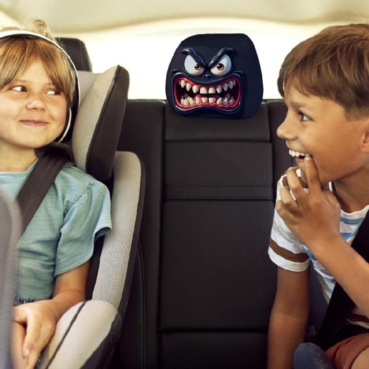 Coprisedili Poggiatesta per Auto Disegnati con Audaci Faccine di Halloween Copri Poggiatesta, Tessuto Elastico Cuscino Umoristico