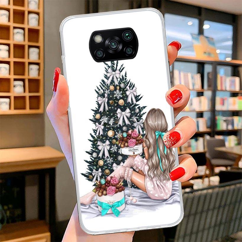 Christmas Girls Tree Gift Cover Phone Case For Xiaomi Poco F7 Ultra X7 X6 X5 Pro M7 Redmi 15C 15 13C 13 12C 12 10C 10 9A 9C 9T 9