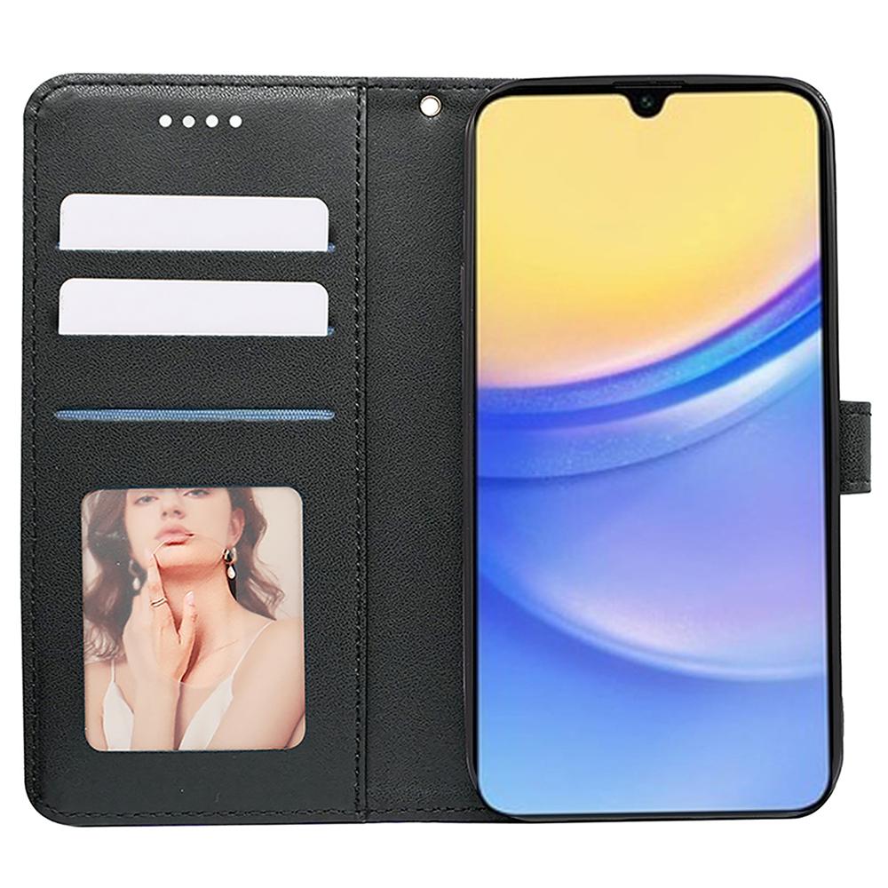 

For Samsung Galaxy A16 5G Case Anti Scratch Splicing Imprinted Rhombus Leather Phone Cover Rose Gold