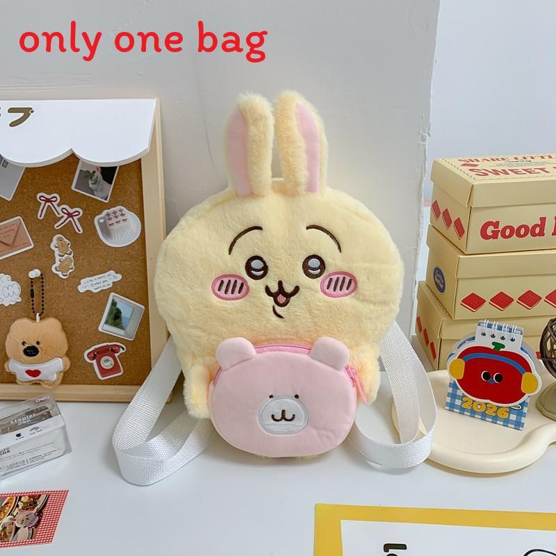 Chiikawa Usagi Plush Mini Backpack With Zipper Closure For Daily Casual Use