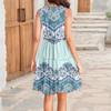 Damen Freizeit Alltag Dating Ausgehen Mode Print Basic Ärmellos Locker Kleid Böhmisches Strandkleid Ärmelloses Kleid