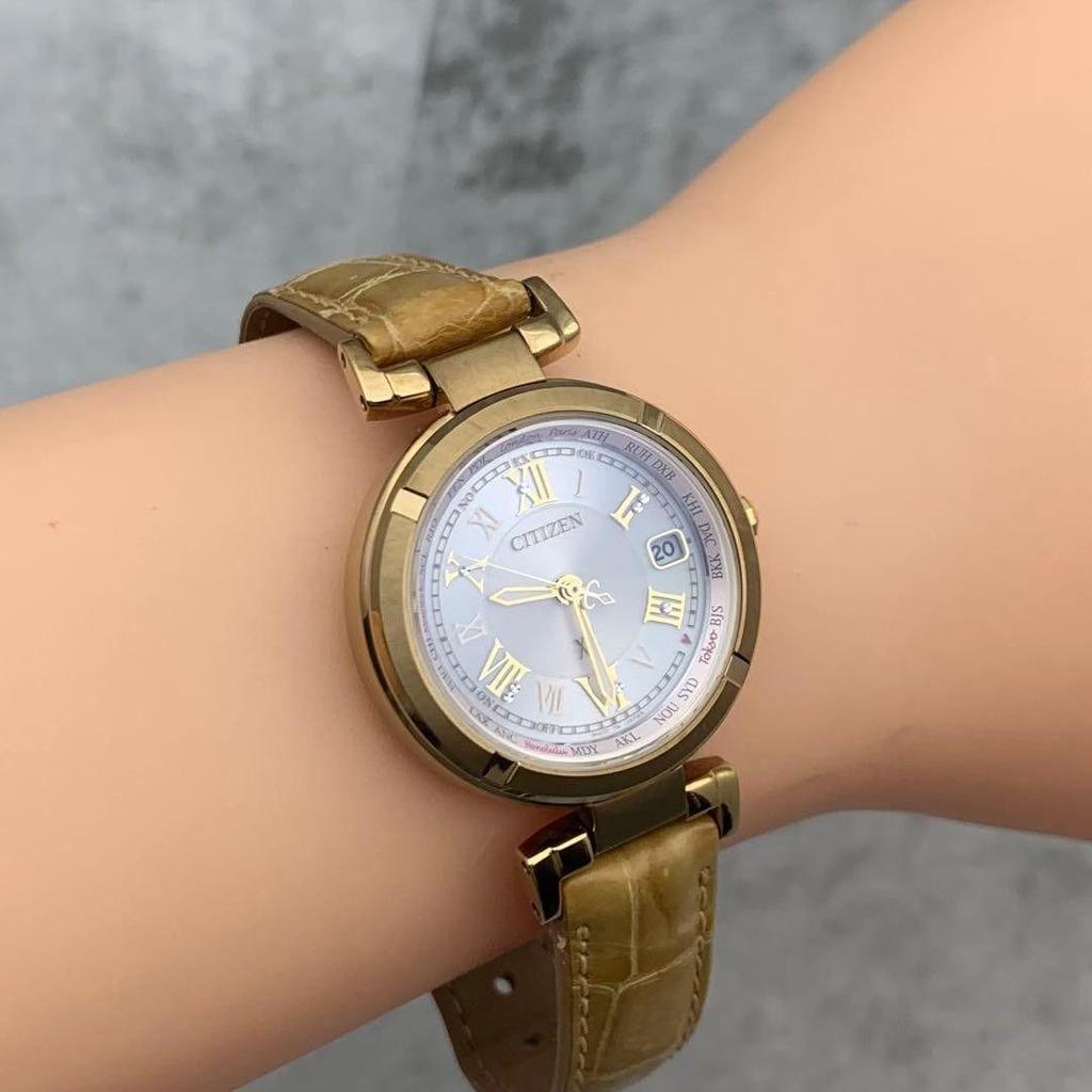 Used Operation CITIZEN xC Citizen Cross Sea Eco Drive Titanium EC1115-08A Gold Happy Flight Watch