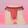 Sexy Ruffles Sissy Pouch Panties Men'S Mesh See Through Lingerie Crossdress G-String T-Back Thong Gay Male Maid Cosplay Bikini