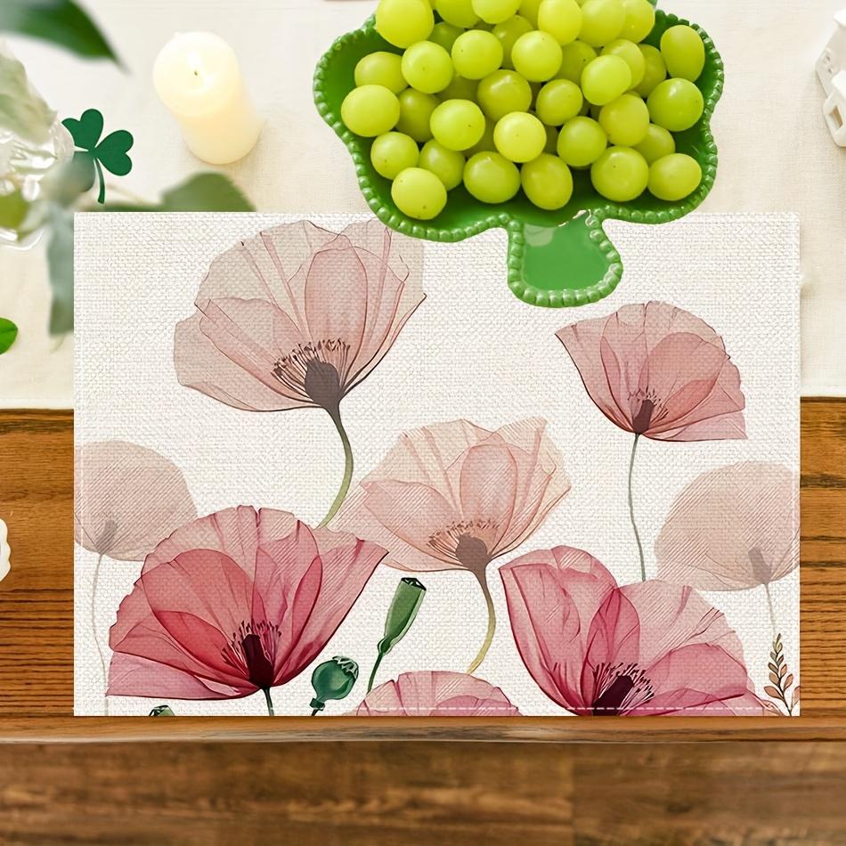 2/4/6pcs Bohemian Style Placemats Polyester Coasters Living Room Kitchen Office Dining Room, Caf é Dining Table Decor