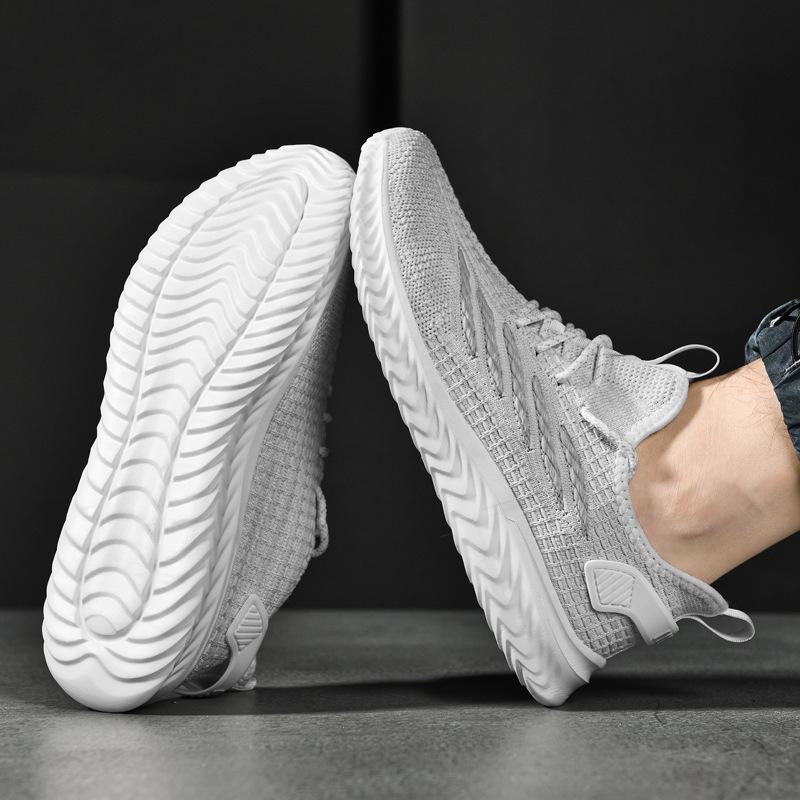 Men's Shoes 2025 New Fly-woven Mesh Shoes Coconut Shoes Large Size Lightweight Sports Casual Shoes Soft-soled Running Trendy Shoes
