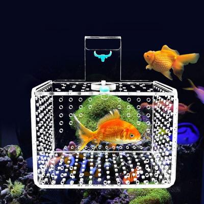 Acylic Fish Tank Isolation Box 3mm Caliber with Cover Aquarium Incubation Box Wall Mount Floating Hatching Box