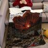 Crimson Burst Flannel Blanket Warm Soft Halloween Christmas Couch Warm Cozy Decorative Decor Gift for All Season