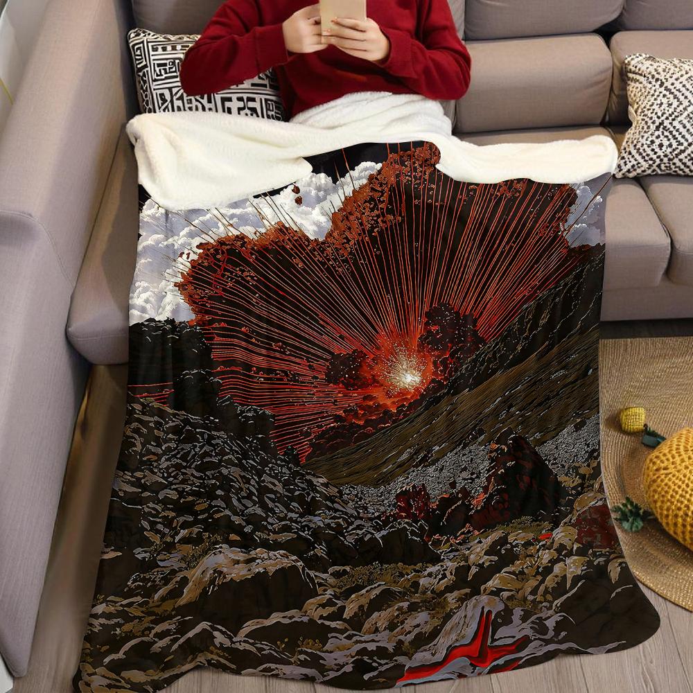 Crimson Burst Flannel Blanket Warm Soft Halloween Christmas Couch Warm Cozy Decorative Decor Gift for All Season