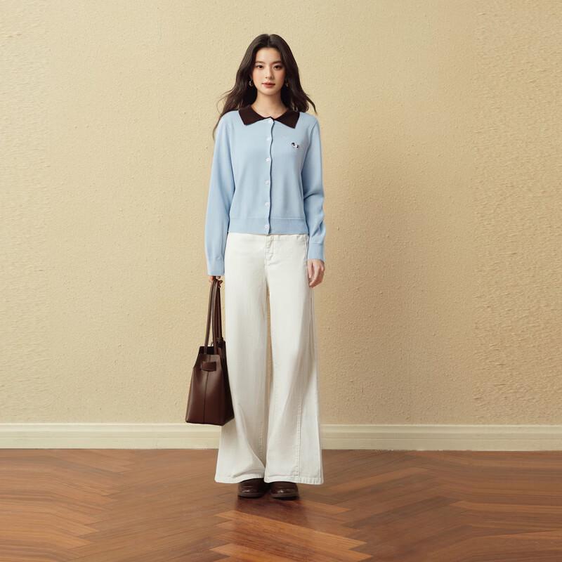 SEIFINI Women's Color-Block Lapel Knitted Cardigan