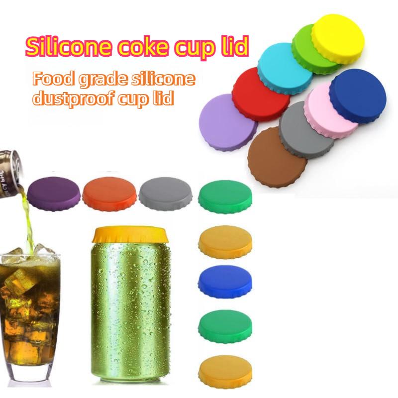 6 Pack Reusable Silicone Soda Can Lids Protective Covers Fit Standard Beer Juice Drink Cans For Home Kitchen Bar Daily Use