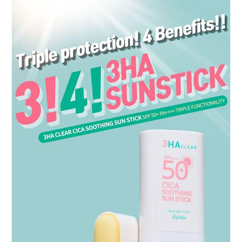 esfolio - 3HA Clear Cica Soothing Sun Stick