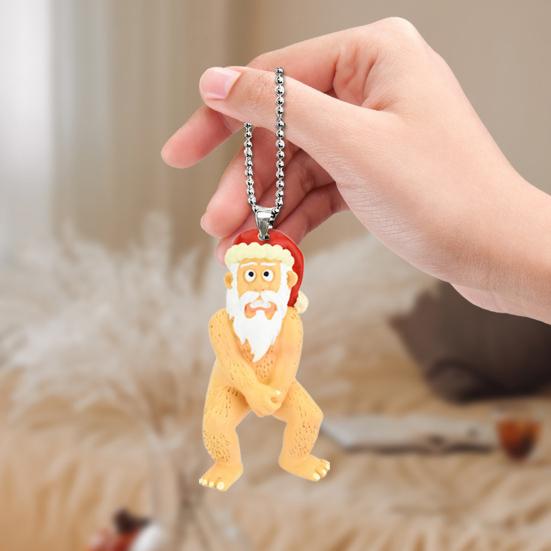 Roliga Naken Jultomte Julpynt Stygga Akryl Julgranshänge Gag-presenter för Helgfestartiklar