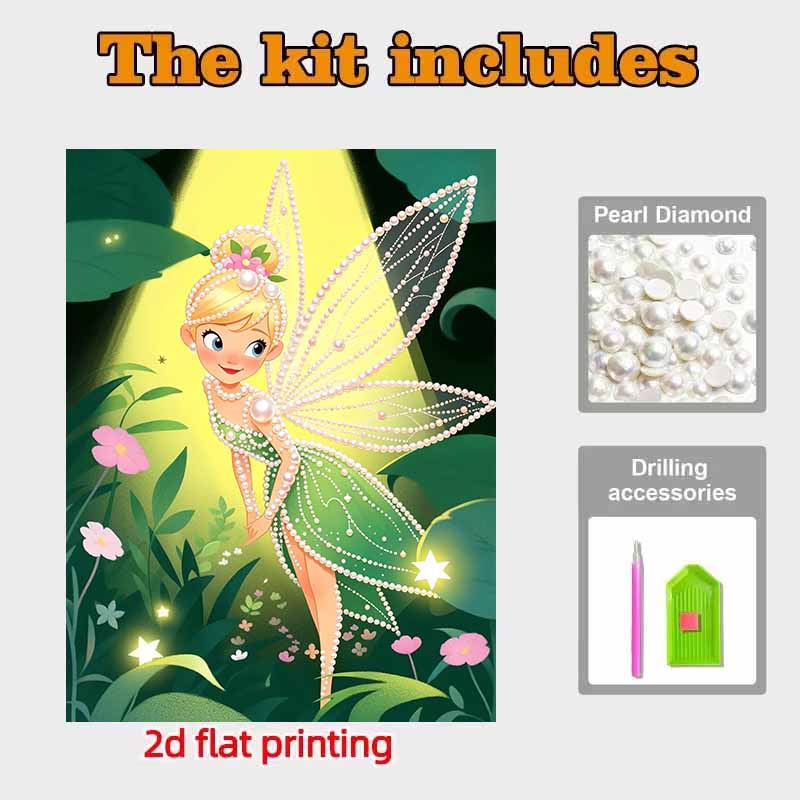 Disney Pearl Art Tinker Bell 5D DIY Pearl Picture Craft Kit Suitable for Adults Beginners Creative Gift Home Decor Idea