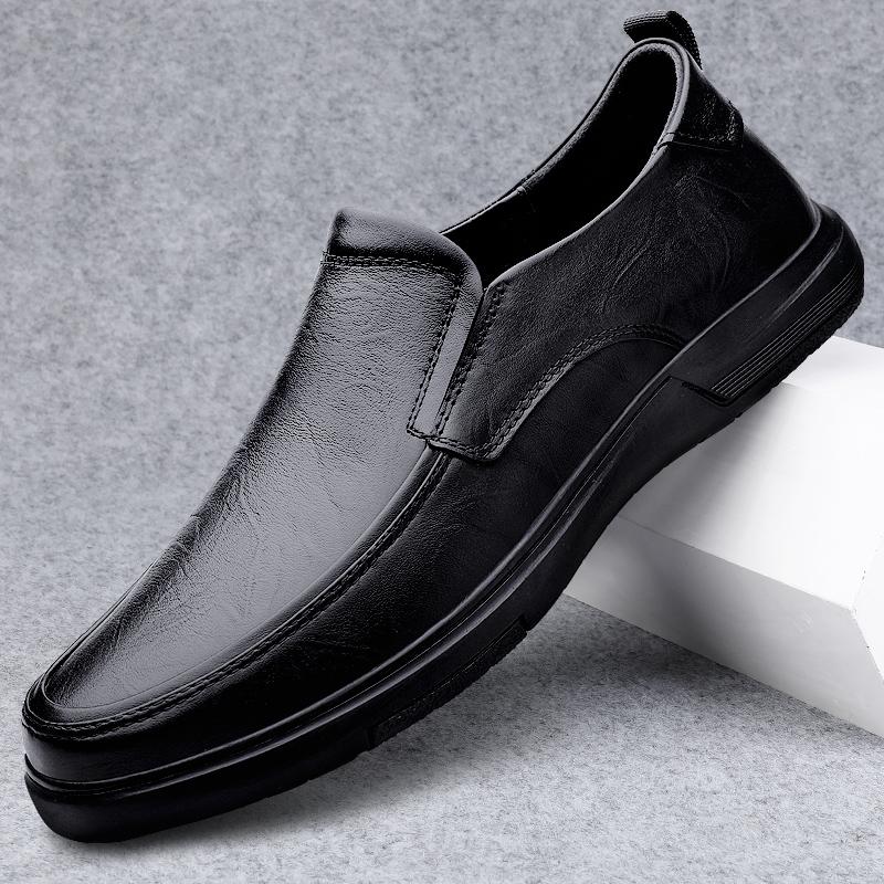 High Quality Dress Loafers Mens Genuine Leather Slip On Shoes 2025 All-match Mens Shoes Casual Male Comfortable Walking Flats
