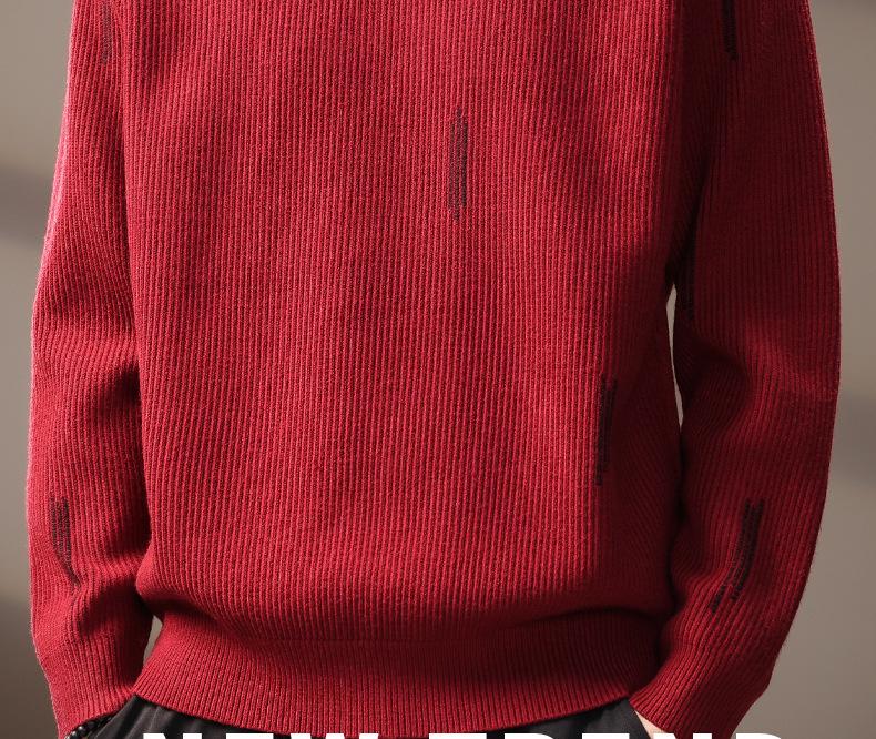 Herren Herbst Luxus Weicher Strickpullover - Vielseitiger, Trendiger & Lässiger Kapuzenpullover mit Rundhalsausschnitt