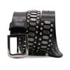 Nya Cowboymotorcykeljeans Tungmetallnitbälten för Män Äkta Läderbälte Punkrock Manlig Rem Ceinture Homme